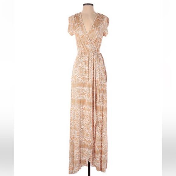 Rachel Pally Dresses & Skirts - Rachel Pally Maxi Wrap Tie Dress Snakeskin Animal Print Size Small
